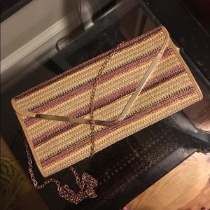 Colorful straw clutch